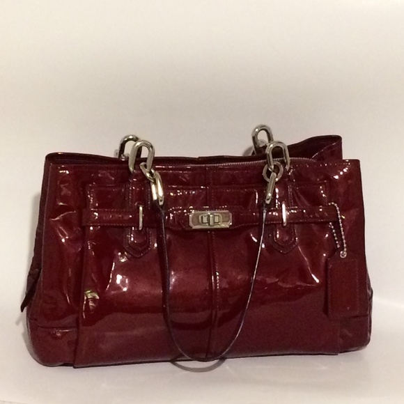 Coach Handbags - COACH 17855 Burgundy Patent Leather Purse